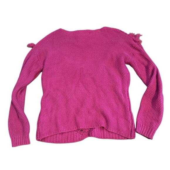Newbury Kustom Pink Fringed Women's Sweater v - Picture 2 of 7